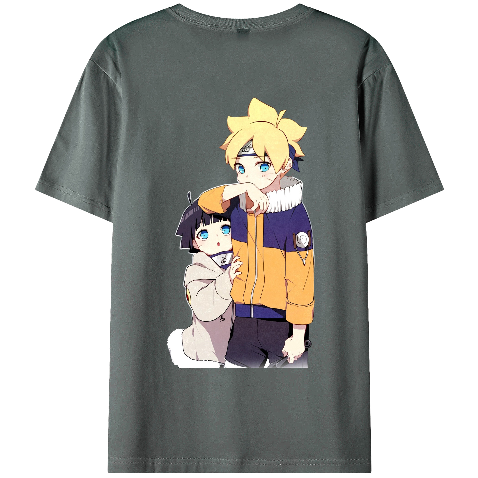 （画像用） NARUTO -ナルト- うずまき ボルト Uzumaki Boruto 綿100％ メンズ半袖Tシャツ（バックプリント） 通気性